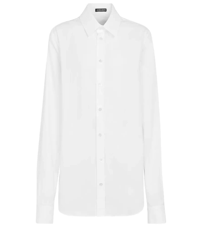 Ann Demeulemeester Alla Cotton Poplin Shirt In Blanco