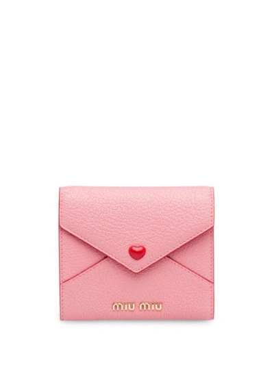 Miu Miu Love Wallet In Pink