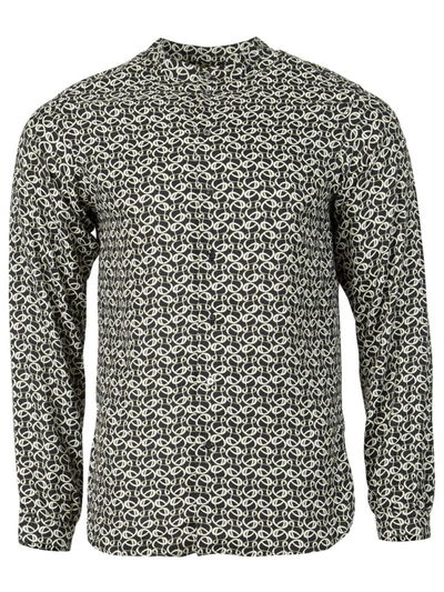 Dundas Regular Fit Deuce Shirt Monogram Print In Black