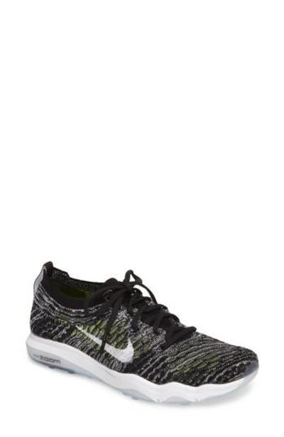 Nike Air Zoom Fearless Flyknit Training Shoe In Black/ White/ White