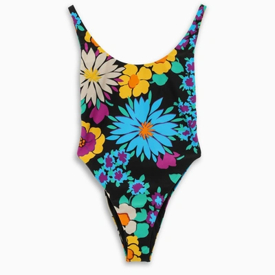 Saint Laurent Floral-print Swimsuit In Multicolor