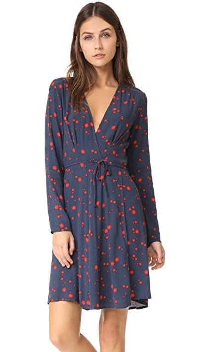 Rolla's Dancer Wrap Dress In Navy Glaxy