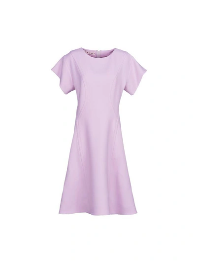 Marni Short-sleeved Flared Dress In Light Pink