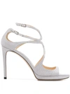 Jimmy Choo Lance 100 Sandals In Silver