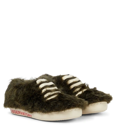 The Animals Observatory Kids' Bunny Faux Fur Sneakers In Brown