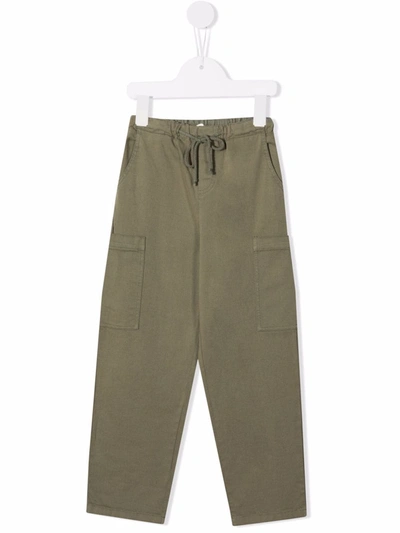 Babe And Tess Kids' Drawstring Waist Trousers In Green