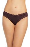 Fleur't Iconic Lace-trim Thong In Cocoa