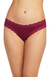 Fleur't Iconic Lace-trim Thong In Sangria