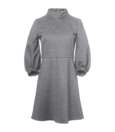 Tibi Dark Heather Grey Bond Stretch Knit Sculpted Sleeve Dress