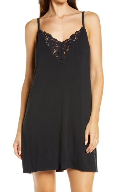 Eberjey Naya Double-inset Chemise In Black