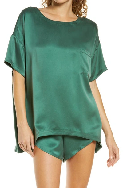 Lunya Washable Silk Short Pajamas In Opulent Green