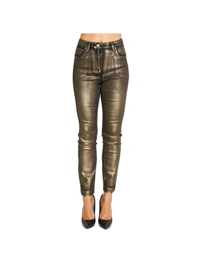 Philipp Plein Upper Gold Jeans In Dirty Gold