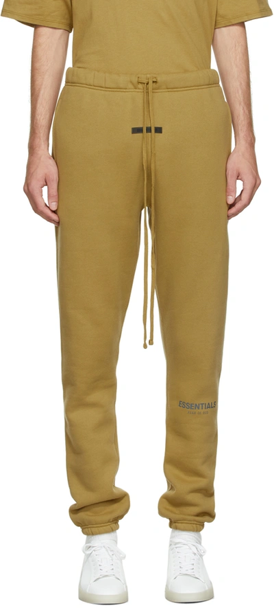 Essentials Khaki Fleece Lounge Pants In Amber