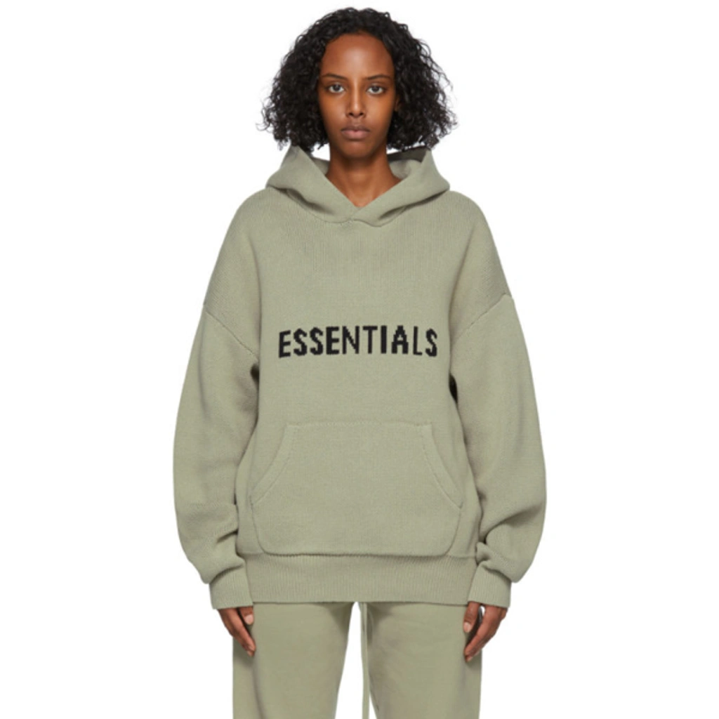 パーカー Essentials Pistachio Knit Sweater Essentials Green Knit Hoodie In Pistachio | ModeSens