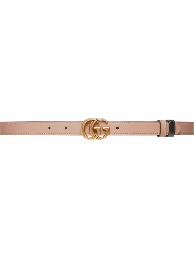 Gucci Gg Marmont Leather Reversible Belt In Pink