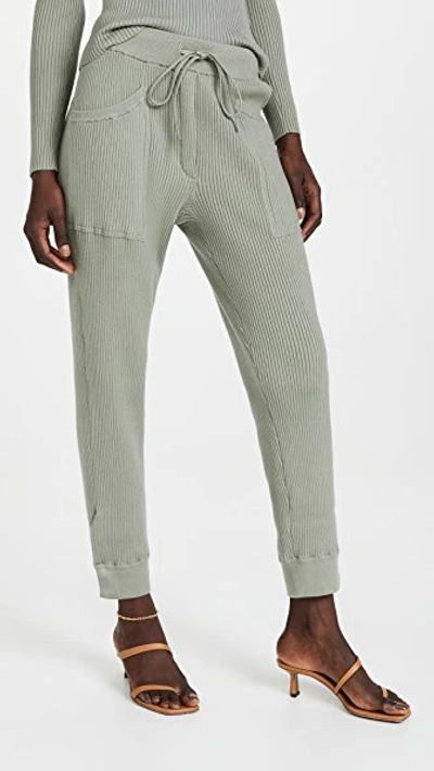 Jonathan Simkhai Standard Danny Recycled Knit Pant In Green