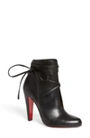Christian Louboutin Ankle Tie Bootie In Black Leather
