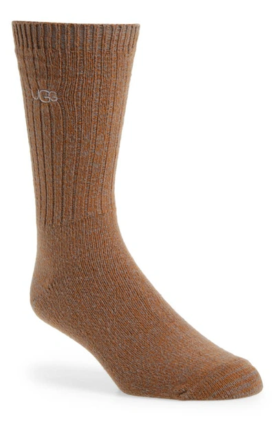 Ugg Trey Rib Crew Socks In Chestnut