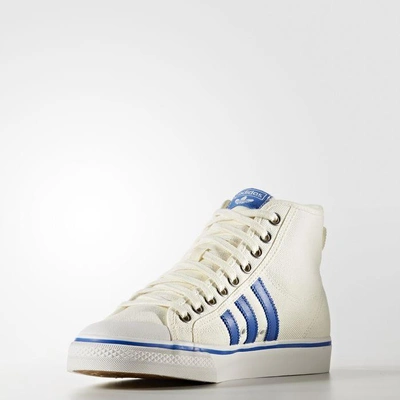 Adidas Originals Nizza Hi Shoes In Off White/blue/vintage White | ModeSens