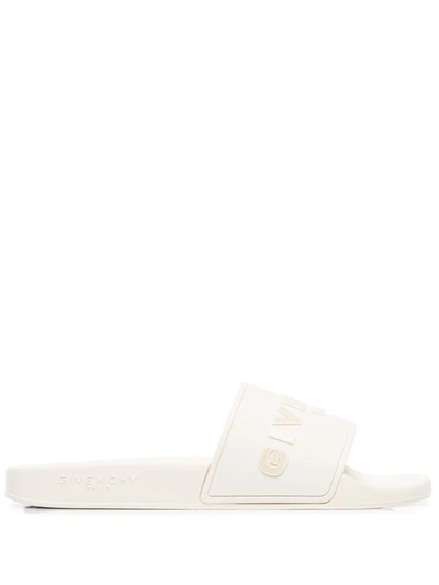 Givenchy Tonal Logo Slide Sandal Cream White In Neutrals