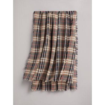 burberry check wool square scarf