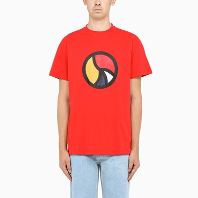 Bel-air Athletics Red T-shirt With Contrasting Print