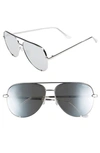 Quay X Desi Perkins High Key 62mm Aviator Sunglasses - Silver/ Silver In Silver/silver Mirror