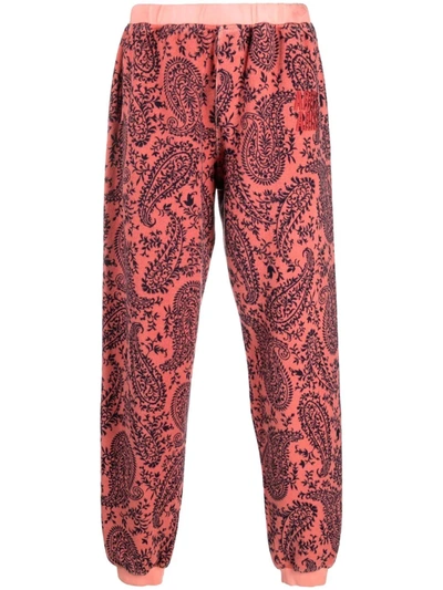 Aries Paisley-print Cotton Track Pants In Corallo