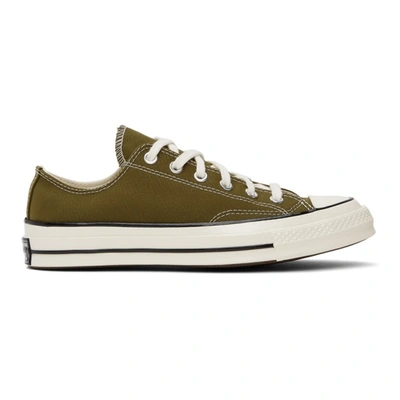 Converse Green Chuck 70 Ox Low Sneakers In Dark Moss/egret/bla