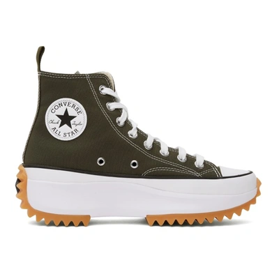 Converse Green Run Star Hike Hi Sneakers In Cargo Khaki/white/b | ModeSens