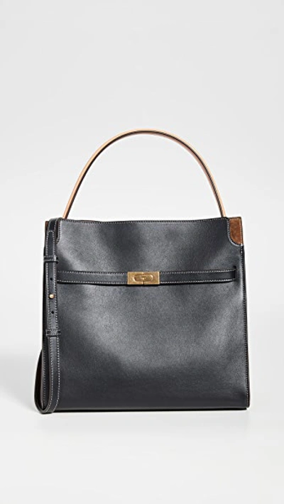 Tory Burch Lee Radziwill Double Tote In Black