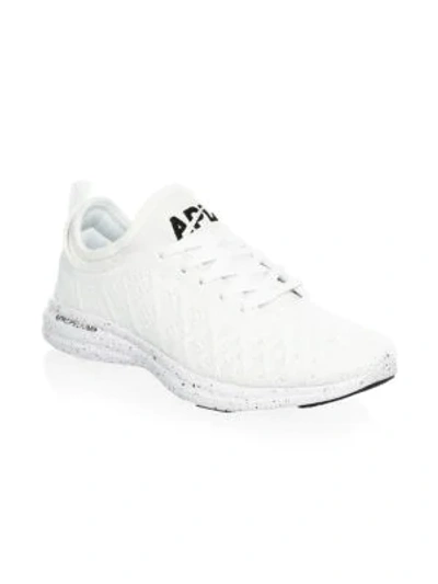 Apl Athletic Propulsion Labs Women's Phantom Techloom Knit Low-top Sneakers In White/black Speckle