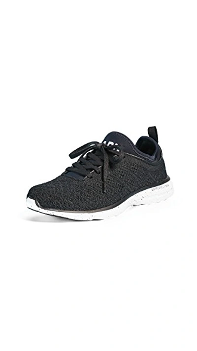 Apl Athletic Propulsion Labs Women's Phantom Techloom Knit Lace Up Sneakers In Black/multi Speckle