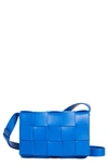 Bottega Veneta Intrecciato Leather Crossbody Bag In Cobalt-silver