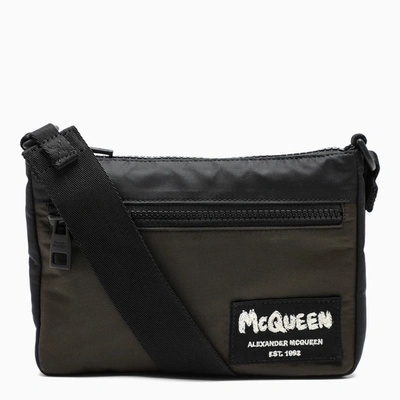 Alexander Mcqueen Logo-appliquéd Two-tone Nylon Messenger Bag In Green