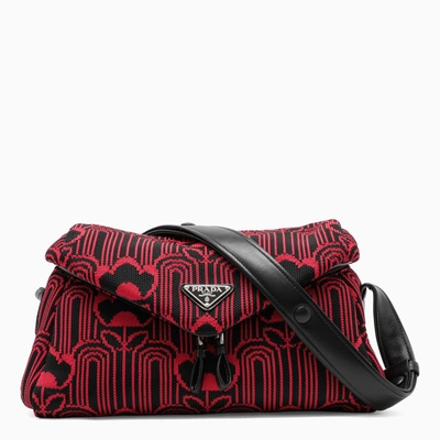 Prada Red/black Fabric Shoulder Bag In Multicolor