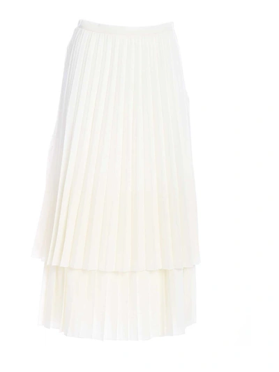 Lorena Antoniazzi Pleated Long Skirt In White