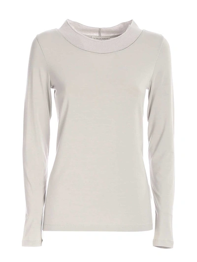Le Tricot Perugia Long Sleeve T-shirt In Light Grey