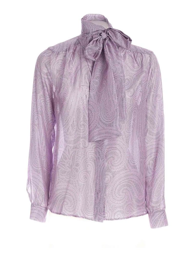 Le Tricot Perugia Cashmere Printed Shirt In Purple