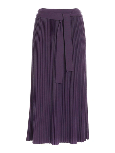 Le Tricot Perugia Long Skirt In Purple