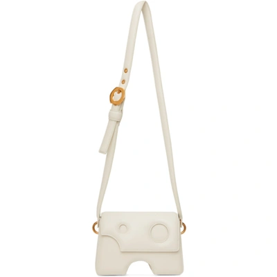 Off-white Burrow Cutout Leather Shoulder Bag, Off White In Beige No Color