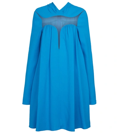Stella Mccartney Transparent-panel Short Dress In Cerulean Blue