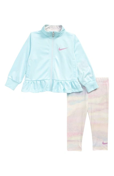 Nike Babies' Kids' Rise Tricot Jacket & Leggings Set In White Blue