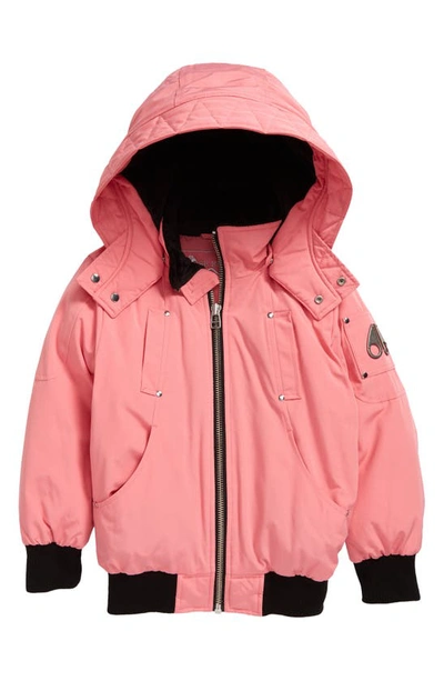 Moose Knuckles Kid's Detachable-hooded Bomber Jacket, Size Xxs-xl In Arctic Rose
