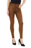 Kut From The Kloth Donna Coated High Waist Ankle Skinny Jeans In Cognac