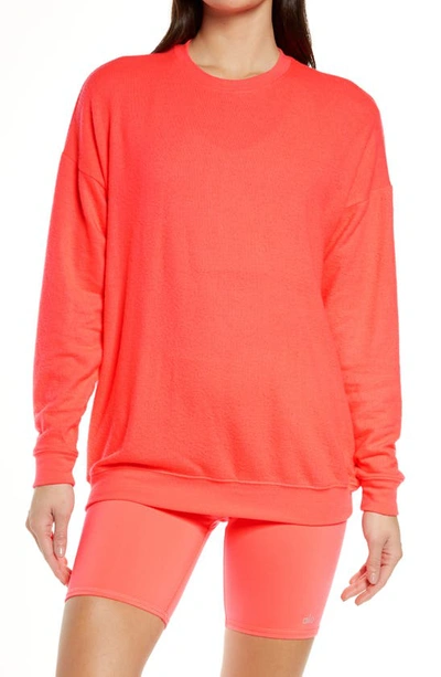 Alo Yoga Soho Pullover In Pink Lava