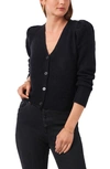 1.state Puff Long Sleeve Button Front Cardigan Sweater In Rich Black