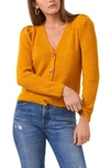 1.state Puff Long Sleeve Button Front Cardigan Sweater In Saffron