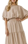 English Factory Balloon-sleeve Crop Top In Brown