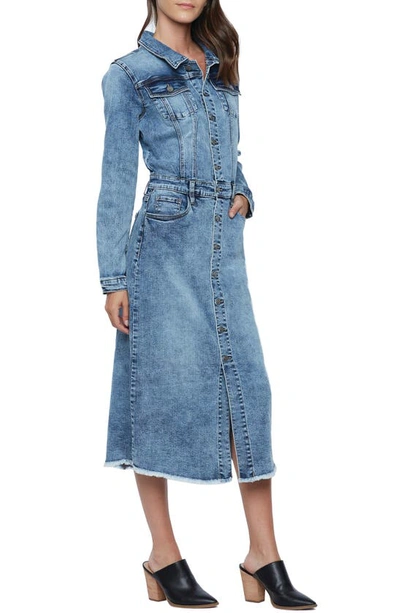 Wash Lab Denim Piece Dyed Denim Dress In Mineral Blue